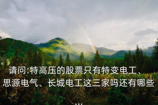 請問:特高壓的股票只有特變電工、 思源電氣、長城電工這三家嗎還有哪些...