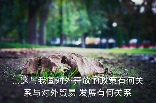 ...這與我國對外開放的政策有何關系與對外貿(mào)易 發(fā)展有何關系