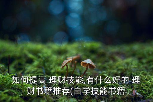 如何提高 理財技能,有什么好的 理財書籍推薦(自學(xué)技能書籍