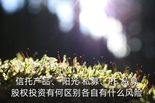 信托產(chǎn)品、 陽光 私募、PE 私募股權(quán)投資有何區(qū)別各自有什么風險
