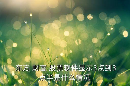  東方 財富 股票軟件顯示3點(diǎn)到3點(diǎn)半是什么情況