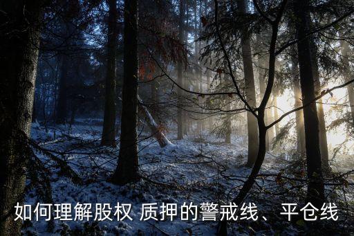 如何理解股權(quán) 質(zhì)押的警戒線、平倉線