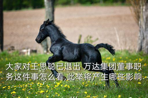 大家對(duì)王思聰已退出 萬達(dá)集團(tuán)董事職務(wù)這件事怎么看,此舉將產(chǎn)生哪些影響...