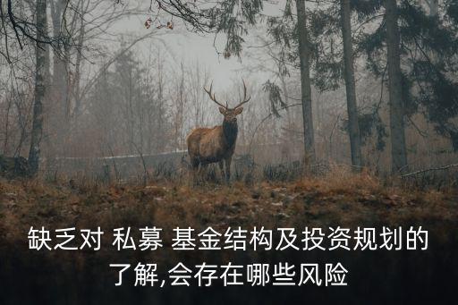 缺乏對 私募 基金結(jié)構(gòu)及投資規(guī)劃的了解,會存在哪些風(fēng)險