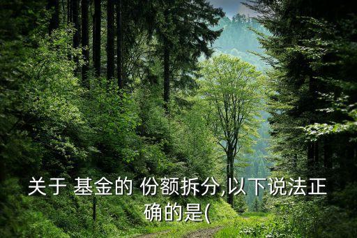 關于 基金的 份額拆分,以下說法正確的是(