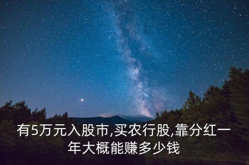 有5萬元入股市,買農行股,靠分紅一年大概能賺多少錢