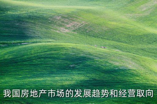 我國房地產市場的發(fā)展趨勢和經營取向