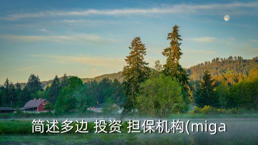 簡述多邊 投資 擔保機構(gòu)(miga