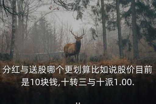 分紅與送股哪個(gè)更劃算比如說(shuō)股價(jià)目前是10塊錢(qián),十轉(zhuǎn)三與十派1.00...