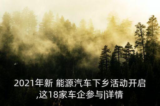 2021年新 能源汽車下鄉(xiāng)活動(dòng)開(kāi)啟,這18家車企參與|詳情