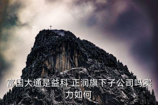 富國大通是益科 正潤(rùn)旗下子公司嗎實(shí)力如何