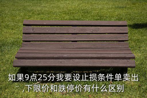 如果9點(diǎn)25分我要設(shè)止損條件單賣出,下限價和跌停價有什么區(qū)別