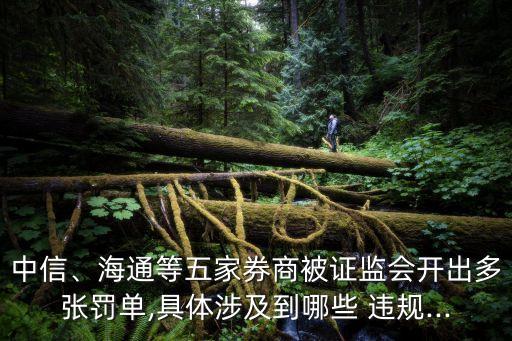 中信、海通等五家券商被證監(jiān)會(huì)開(kāi)出多張罰單,具體涉及到哪些 違規(guī)...