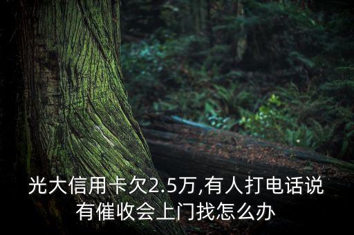 光大信用卡欠2.5萬(wàn),有人打電話說(shuō)有催收會(huì)上門找怎么辦