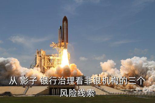 從 影子 銀行治理看非銀機構的三個風險線索