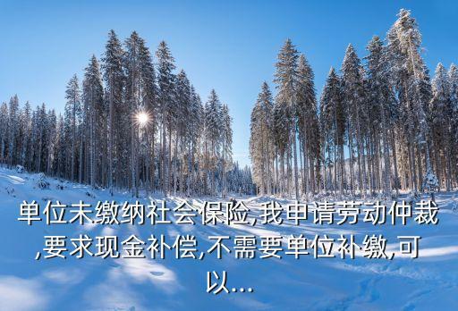 單位未繳納社會保險(xiǎn),我申請勞動仲裁,要求現(xiàn)金補(bǔ)償,不需要單位補(bǔ)繳,可以...