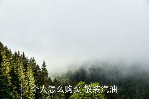 個(gè)人怎么購(gòu)買(mǎi) 散裝汽油