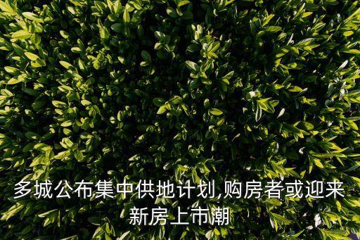 多城公布集中供地計(jì)劃,購(gòu)房者或迎來(lái)新房上市潮