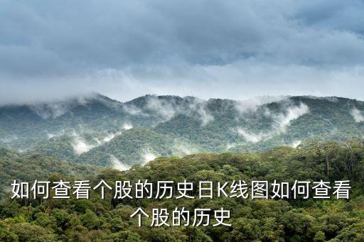 如何查看個(gè)股的歷史日K線(xiàn)圖如何查看個(gè)股的歷史