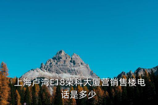  上海盧灣E18榮科大廈營(yíng)銷(xiāo)售樓電話是多少
