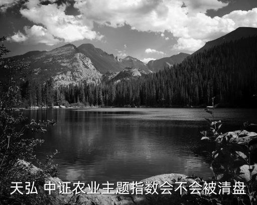 天弘 中證農業(yè)主題指數會不會被清盤
