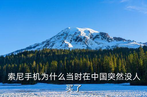  索尼手機(jī)為什么當(dāng)時在中國突然沒人買了