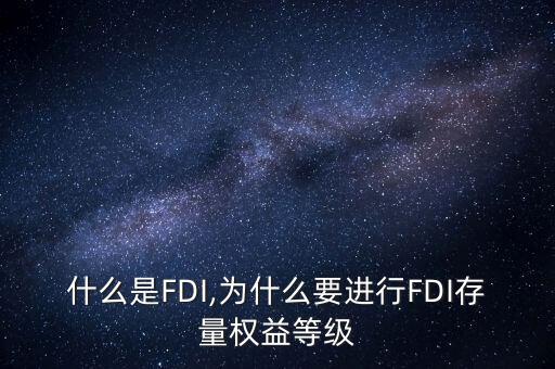 什么是FDI,為什么要進行FDI存量權益等級