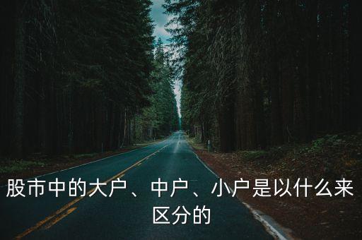 股市中的大戶、中戶、小戶是以什么來區(qū)分的