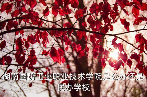 湖南國防工業(yè)職業(yè)技術(shù)學院是公辦還是民辦學校