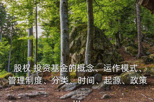  股權(quán) 投資基金的概念、運(yùn)作模式、 管理制度、分類、時(shí)間、起源、政策...