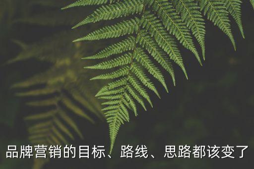 品牌營銷的目標、路線、思路都該變了