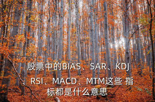  股票中的BIAS、SAR、KDJ、RSI、MACD、MTM這些 指標(biāo)都是什么意思