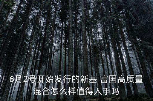 6月2號開始發(fā)行的新基 富國高質量混合怎么樣值得入手嗎