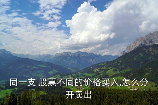 同一支 股票不同的價(jià)格買(mǎi)入,怎么分開(kāi)賣出