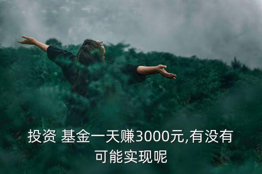 投資 基金一天賺3000元,有沒(méi)有可能實(shí)現(xiàn)呢