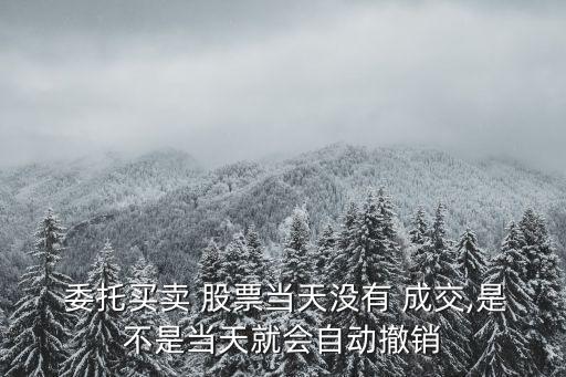  委托買(mǎi)賣 股票當(dāng)天沒(méi)有 成交,是不是當(dāng)天就會(huì)自動(dòng)撤銷