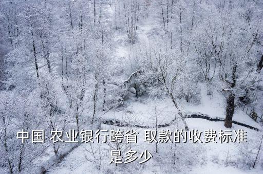 中國 農業(yè)銀行跨省 取款的收費標準是多少