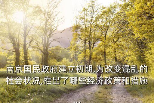 南京國民政府建立初期,為改變混亂的社會狀況,推出了哪些經濟政策和措施...