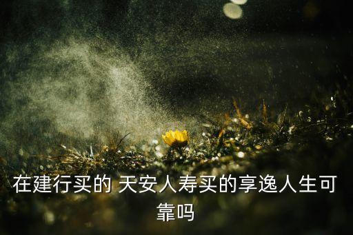 在建行買(mǎi)的 天安人壽買(mǎi)的享逸人生可靠嗎