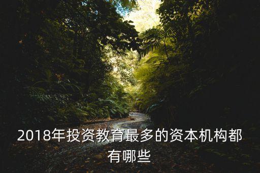 2018年投資教育最多的資本機構(gòu)都有哪些