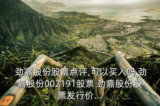  勁嘉股份股票點(diǎn)評(píng),可以買(mǎi)入嗎 勁嘉股份002191股票 勁嘉股份股票發(fā)行價(jià)...