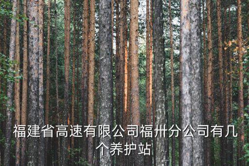  福建省高速有限公司福卅分公司有幾個(gè)養(yǎng)護(hù)站
