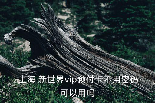  上海 新世界vip預付卡不用密碼可以用嗎