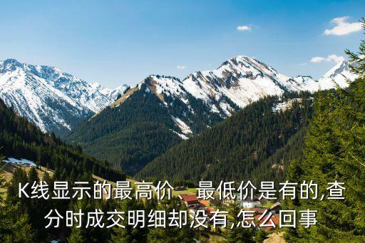 K線顯示的最高價(jià)、最低價(jià)是有的,查分時(shí)成交明細(xì)卻沒(méi)有,怎么回事