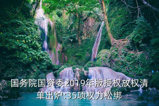 國務院國資委2019年版授權放權清單出爐:35項權力松綁