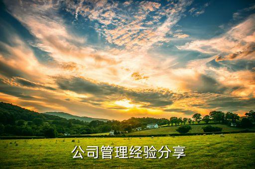  公司管理經驗分享