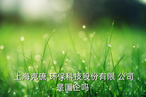 上海克硫 環(huán)?？萍脊煞萦邢?公司是國企嗎