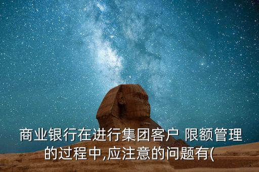  商業(yè)銀行在進行集團客戶 限額管理的過程中,應注意的問題有(