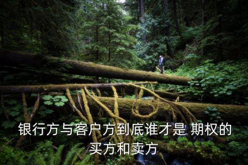  銀行方與客戶方到底誰(shuí)才是 期權(quán)的買(mǎi)方和賣(mài)方