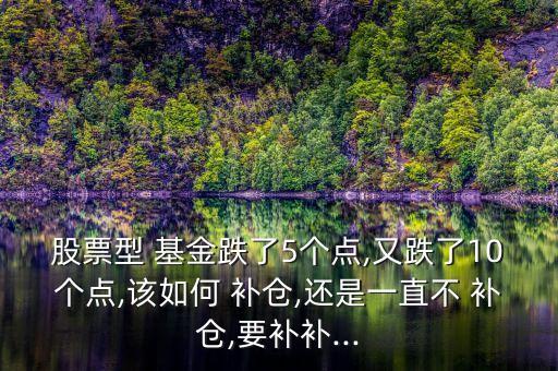 股票型 基金跌了5個點,又跌了10個點,該如何 補(bǔ)倉,還是一直不 補(bǔ)倉,要補(bǔ)補(bǔ)...